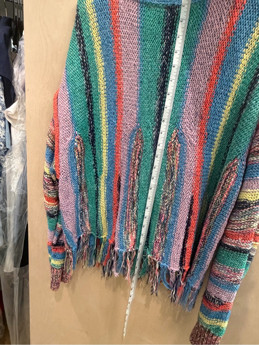 Pilcro Multicolor Striped V-Neck Fringe Cardigan - Picture 5 of 5